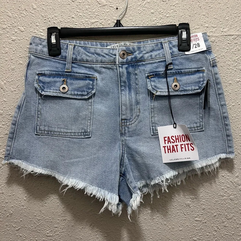 Celebrity Pink Cut Off Denim Shorts 7/28 NWT